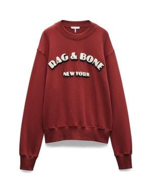 Rag & Bone Oversize Logo Graphic Sweatshirt - Red