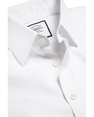 Charles Tyrwhitt Non-Iron Poplin Slim Fit Shirt Single Cuff - White