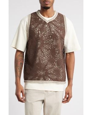 Oas Astrea Orion Crochet Sweater Vest - Brown