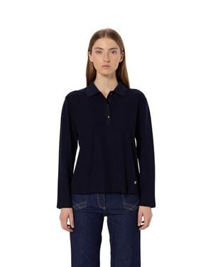 Gerard Darel Hilary Long Sleeve Polo Shirt - Blue