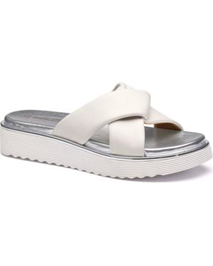 Johnston & Murphy Mitzi Platform Wedge Slide Sandal - White