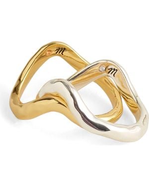Madewell Set Of 2 Hammered Sculptural Stacking Rings - Metallic