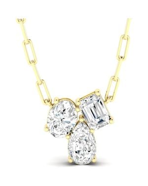 Everlee Multi Shape Cluster Lab Diamond Necklace - Metallic