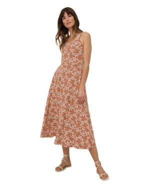 Pact Organic Cotton Fit & Flare Midi Dress - Natural