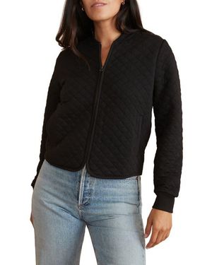 Marine Layer Corbet Quilted Bomber Jacket - Black