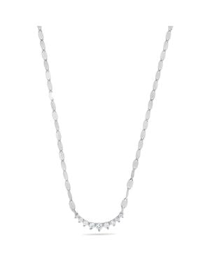 Lana Jewelry 14K Mini Curved Diamond Pendant Necklace - Metallic