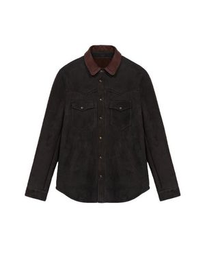 Fortela Texas Shearling Shirt - Black