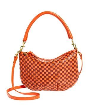 Clare V. Petit Moyen Woven Leather Messenger Bag - Orange