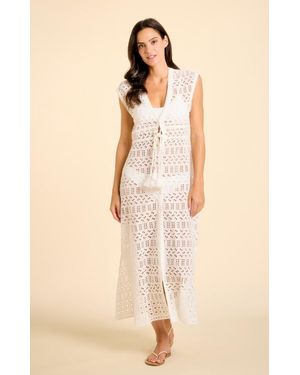 Sitano Fontelina Cap Sleeve Eyelet Cover-Up - Natural