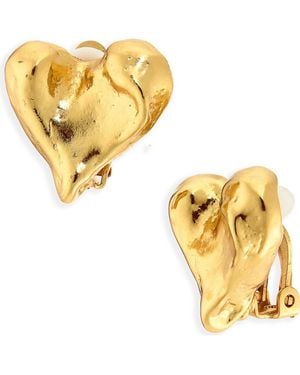 Karine Sultan Molten Heart Clip-On Earrings - Metallic