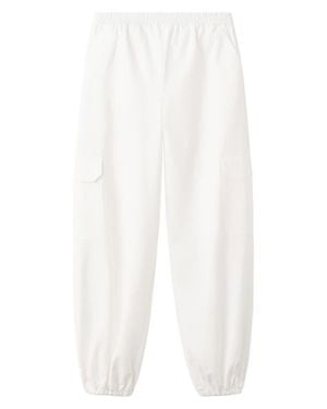 Mango Cotton Cargo Sweatpants - White