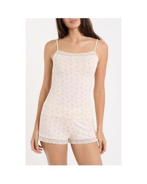 Etam Kitty Lace Trim Camisole - White