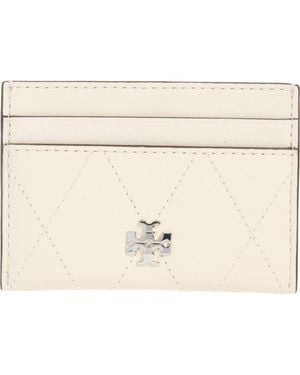 Tory Burch Charlie Quilted Leather Card Case - Natural