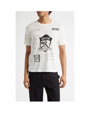 Bode Geneva Camp Crest Graphic T-Shirt - White