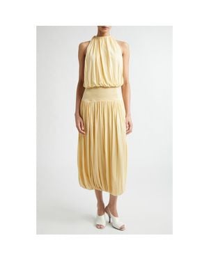 toteme metallic dress Totme Metallic Jersey Maxi Dress In Silver