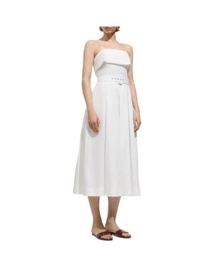 Mango Belted Midi Dress - White