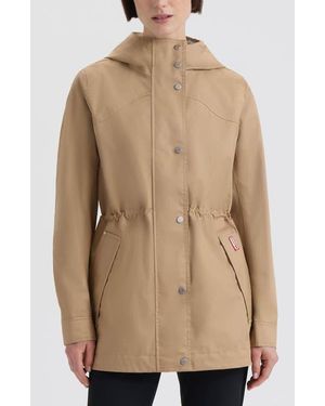 HUNTER Adela Water Repellent Cotton Canvas Hooded Jacket - Natural