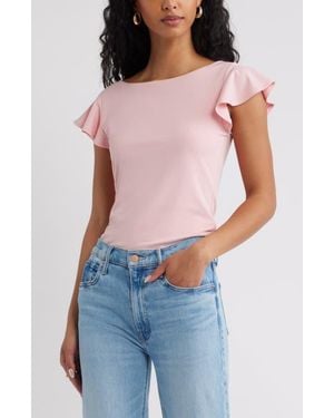 Open Edit Flutter Sleeve Top - Blue