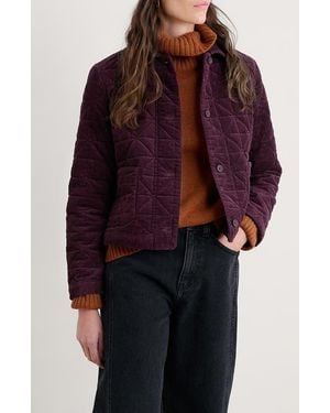 Seasalt Cornwall Incoming Tide Quilted Organic Cotton Corduroy Jacket - Red