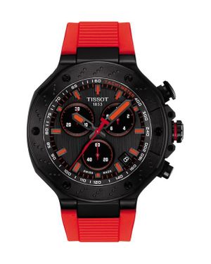Tissot T-Race Chronograph Silicone Strap Watch, 45Mm - Black