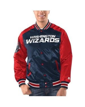 Starter Washington Wizards Renegade Satin Full-Snap Varsity Jacket - Red