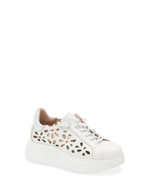 Wonders Perforated Leather Sneaker - White
