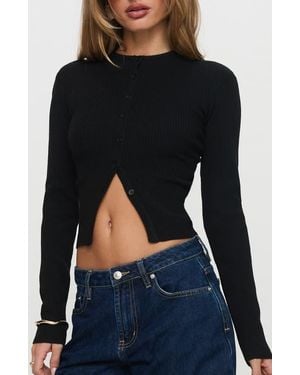 Princess Polly Suzu Rib Cardigan - Black
