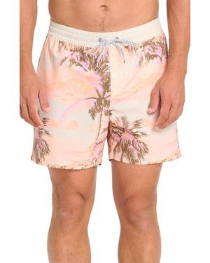 Billabong Good Times Palm Tree Swim Trunks - Pink