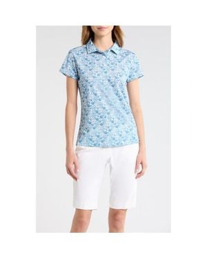 Swannies Melissa Print Golf Polo - Blue