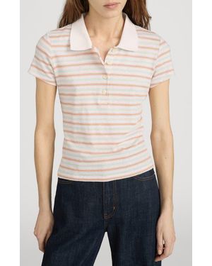 FRAME The Striped Polo - White