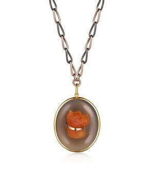 Fred Leighton Dog Cameo Pendant Necklace - Multicolor