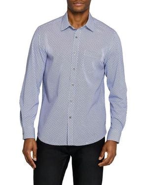W.r.k. Diamond Dot Button Up Shirt - Blue