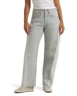 Lee Jeans Rider Low Slung Raw Hem Barrel Leg Jeans - Gray