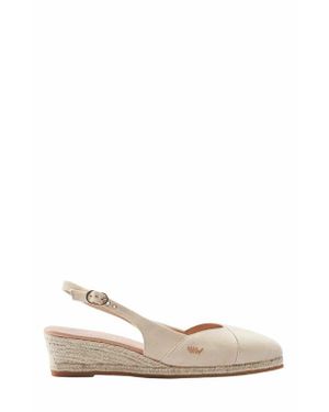 VISCATA Premia Canvas Espadrille Wedges - White