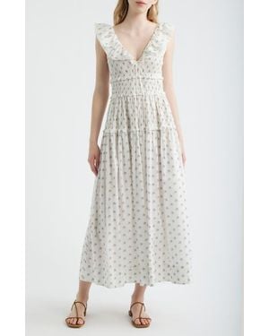 Doen Sorina Floral Organic Cotton Dress - White