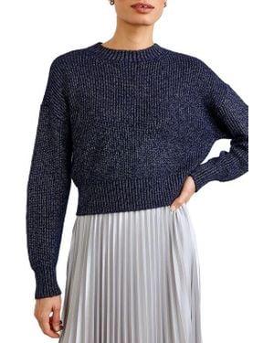 Bella Dahl Marled Fitted Waist Sweater - Blue