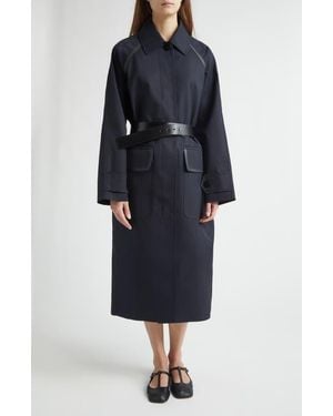 Nackiyé Discrete Virgin Wool Gabardine Trench Coat - Black
