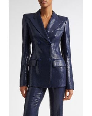 Michael Kors Sequin Double Breasted Blazer - Blue