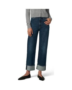 Joe's Jeans The Margot Cuffed Slant Pocket High Waist Relaxed Straight Leg Jeans - Blue
