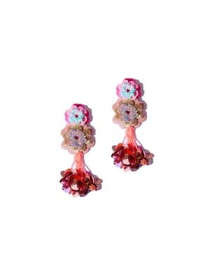 Simitri Peony Earrings - Red