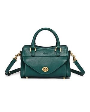 Old Trend Lockwood Genuine Leather Compact Structured Satchel - Green