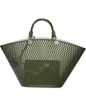 Tom Ford Large Panier Cutout Patent Leather Tote - Green