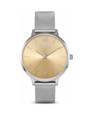 Vincero Eros Leather Strap Watch, 38Mm - Metallic