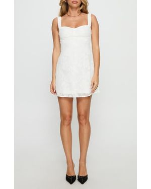 Princess Polly Mcbeath Floral Jacquard Minidress - White