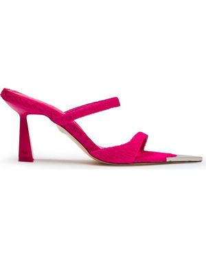 Mallet Frederica Pony Mid Heel Shoes - Pink