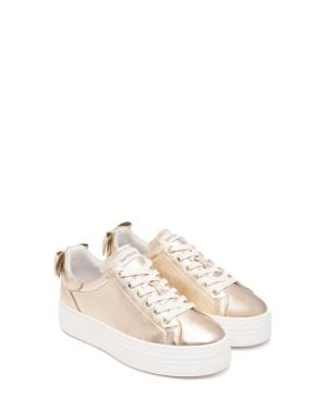 Nero Giardini Bow Platform Skate Sneaker - Natural