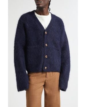 Séfr Lee Alpaca Blend V-Neck Cardigan - Blue