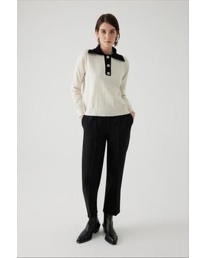 Exquise Wide Leg Straight Pants - White