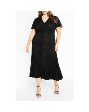 City Chic Christa Lace Midi Dress - Black