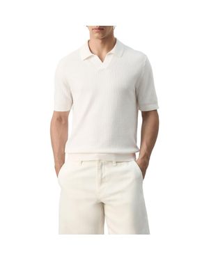 Mango Slim Fit Cotton Polo - White
